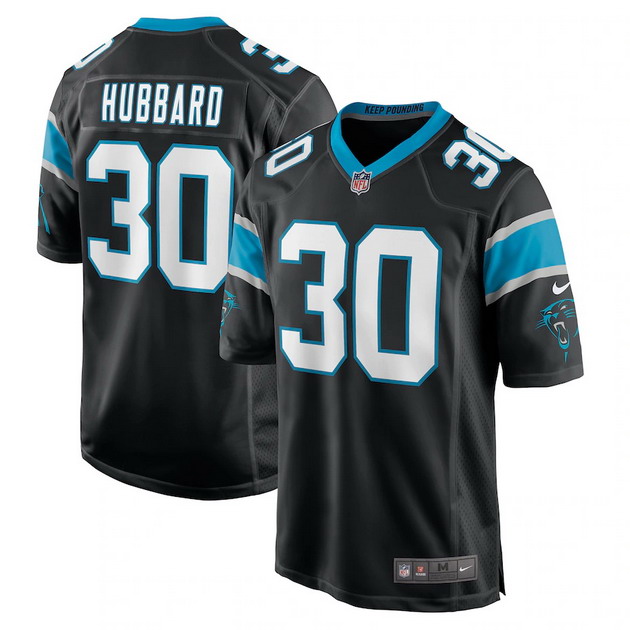 mens nike chuba hubbard black carolina panthers game jersey